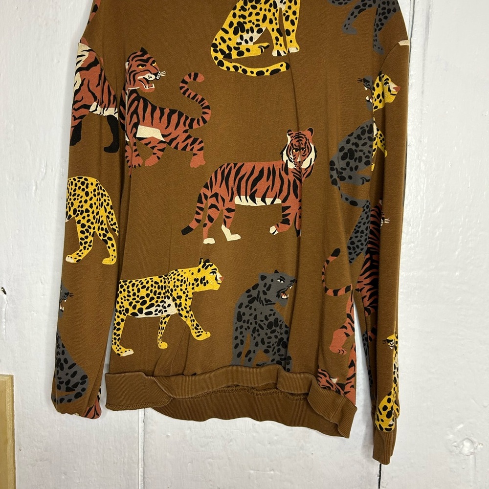 Kids H&M Brown Animal Print Crewneck Sweater